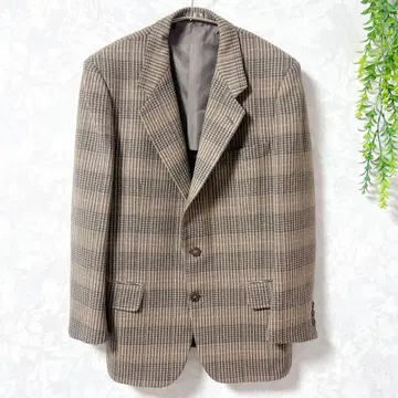 [ 피에르 가르뎅 ] 자켓/체크 무늬/울/ A5/네임 있음