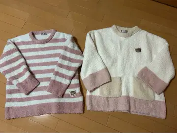 폴앤조 누빔 풀오버 고양이 모티브