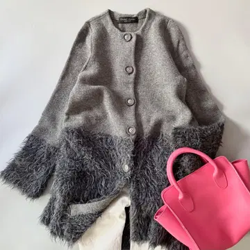 유나이티드 애로우즈 모헤어 혼방 울 롱 가디건 도킹 절개