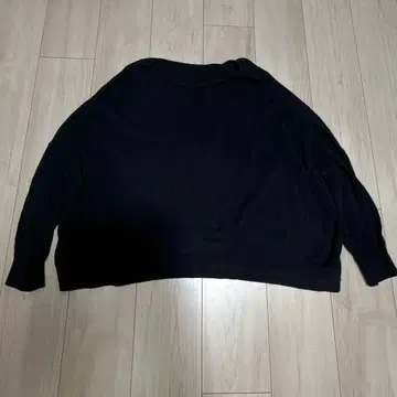 라운지 드레스 코튼 긴팔 니트 블랙