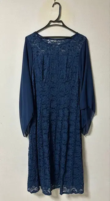 네이비 레이스 원피스 0XL