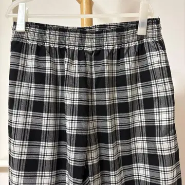 [ 인기! ] BEAMS HEART 블랙 화이트 체크 무늬 와이드 팬츠