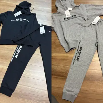 RIZIN 후드 부착 맨투맨 세트 그레이/블랙
