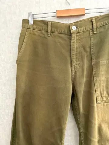 itten 이텐 베이커 팬츠 밀리터리 구제 의류 페이드 보로 카키