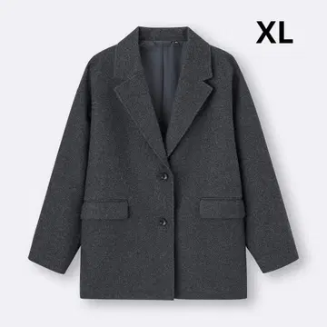 [택 포함 새상품] GU 지유 코지 멜톤 하프 코트 다크 그레이