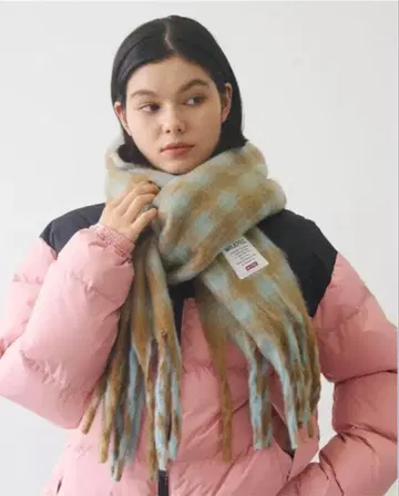 MILKFED. CHECKERED SCARF 라이트 블루/브라운