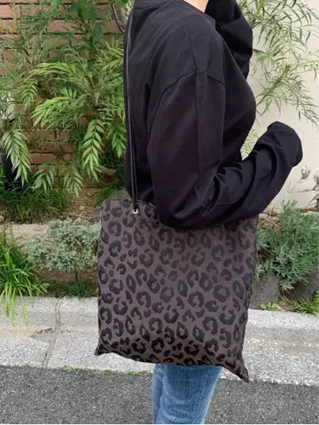 [레어품] COUDLE 쿠들 롱 숄더백 브라운 레오파드