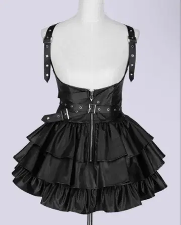 IMVAL 프릴 가죽 드레스 [BLK] QOOZA 쿠자