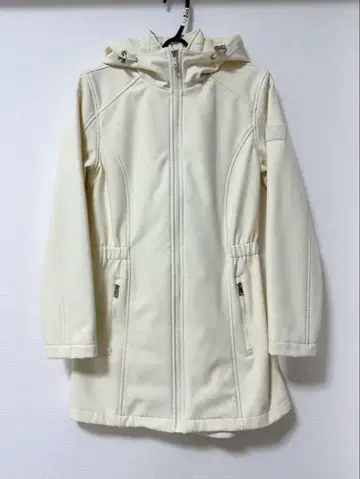 새상품급 랄프 로렌 코트 블루종 더블 클로저 후드 부착 코트 화이트