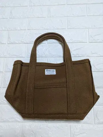 오르치발 브라운 토트백 울 원단
