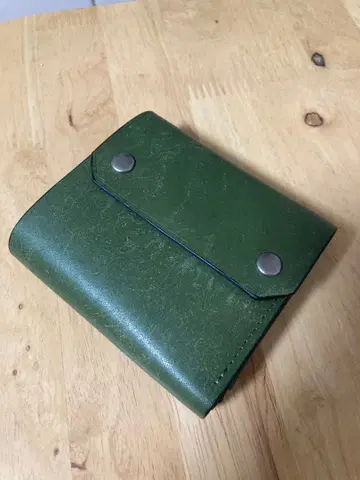 가죽 접이식 지갑 그린