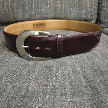 EVISU 버건디 벨트
