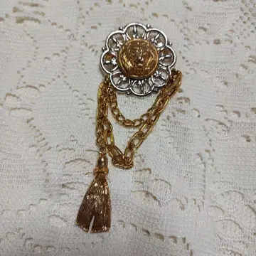 사자 얼굴 브로치 체인 태슬 포함