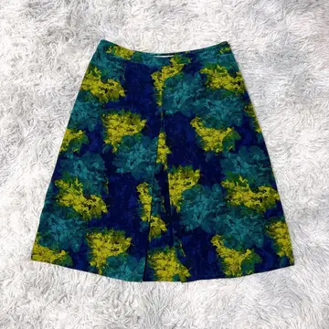 LAURA ASHLEY 11 꽃무늬 스커트 코튼 블루 그린