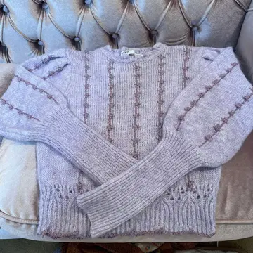 ZARA 연보라 긴팔 니트 스웨터 S