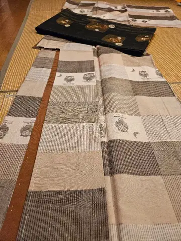 명주 코몬 올빼미와 달 고급 명주