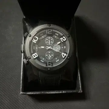 FianoTemps 블랙 크로노그래프 손목시계