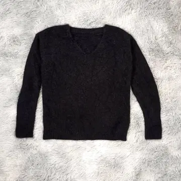 루프트 로브 여성용 긴팔 니트 M 라쿤 100% 블랙