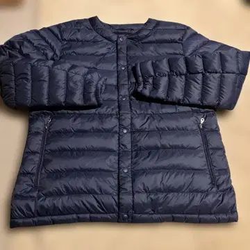 탑밸류 남성용 노카라 다운 자켓 네이비 L 사이즈
