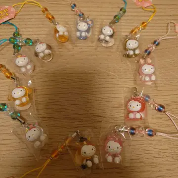 헬로키티 십이지신 스트랩 컴플리트 쥐소호랑이토끼용뱀말양원숭이닭개돼지