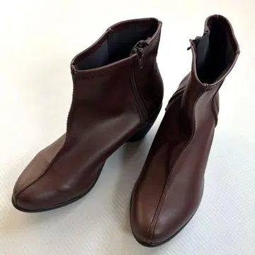 새상품급 Re:getA 숏부츠 사이드 지퍼 일본제 브라운 L