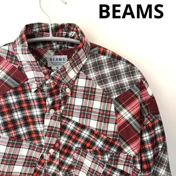 BEAMS 충전솜 체크 셔츠 M 사이즈 빔즈