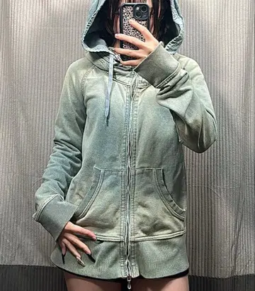 goa 빅 후드 집업 데님 자켓 F 사이즈