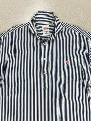 단톤 스트라이프 원피스 반팔 셔츠