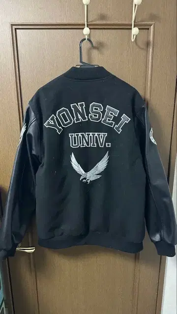 연세대학교 YONSEI 블랙 바시티 자켓