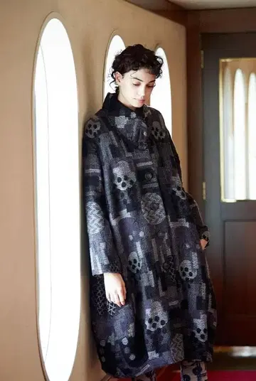 FUGA FUGA 후가후가 20년 겨울 자카드 롱 코트 모노톤