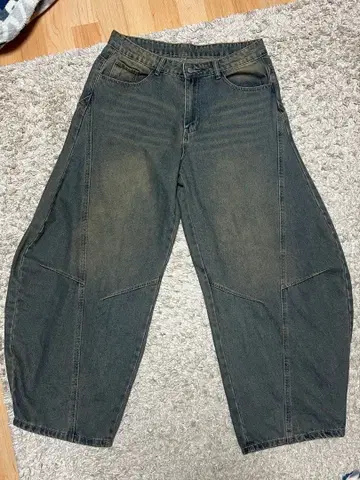 다크 그레이 와이드 레그 데님