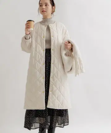 flower 벌룬 퀼팅 코트