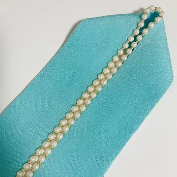 겹 카라 펄 장식 스카이블루 계열