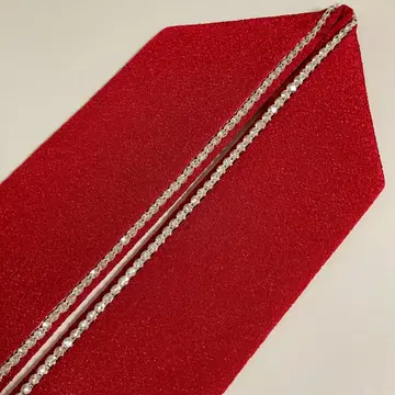 겹침 카라 큐빅 장식 빨간색 계열 짙은 빨강