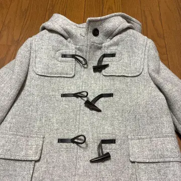 GU 그레이 더플 코트 후드 부착