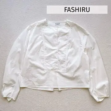 FASHIRU 볼륨 슬리브 셔츠 화이트 화이트 파실