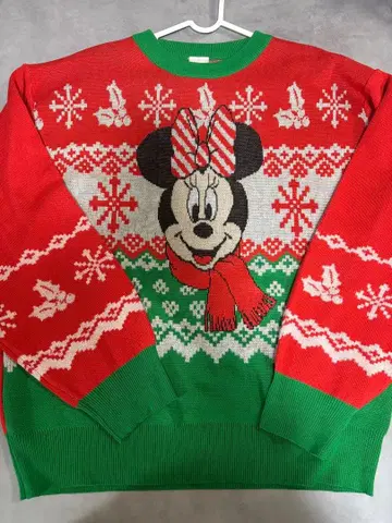 디즈니 아베일 크리스마스 미니 니트 풀오버 스웨터 M 사이즈