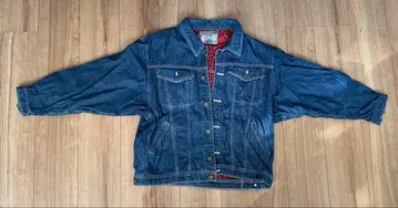 데님 자켓 레오파드 무늬 안감