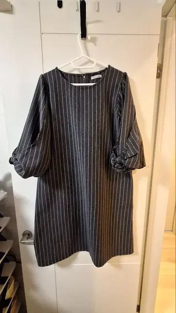 OLIVE des OLIVE 스트라이프 5부 소매 원피스 리본 초친 소매