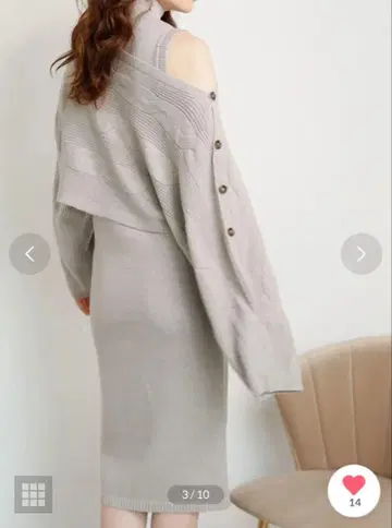 LIP SERVICE 케이블 버튼 니트 앙상블 클리닝 완료 거의 미사용