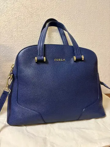 FURLA 네이비 가죽 숄더백