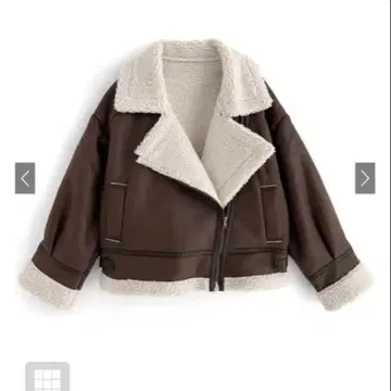 브라운 인조 모피 숏 자켓