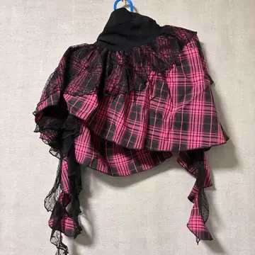 MeloMode 프릴 체크 미니 스커트