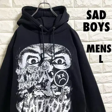 새상품급 Sad Boyz 프린트 후드티 속기모 남성용 L사이즈