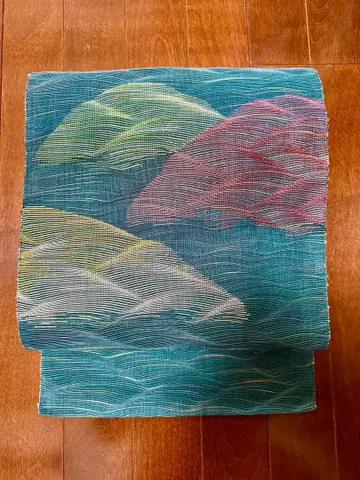 여름 오비 나고야 오비 샤 순수 실크 *시원하고 고급스러운* 팔촌 오비