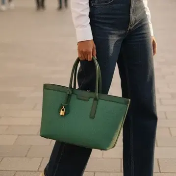 미사용 사만다 타바사 토트백 A4 여성용 그린 대용량 출퇴근