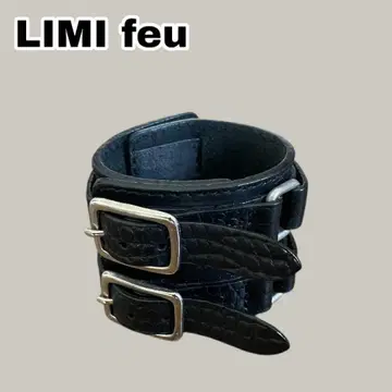 LIMI feu 리스트 밴드 팔찌 펑크 락 가죽 블랙