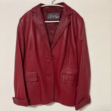 새상품급 가죽 자켓 레드