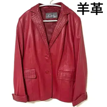 새상품급 가죽 자켓 레드