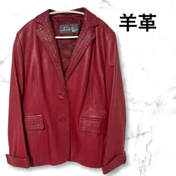 새상품급 가죽 자켓 레드